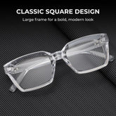 Unisex Square Frame Reading Glasses Clear Lens